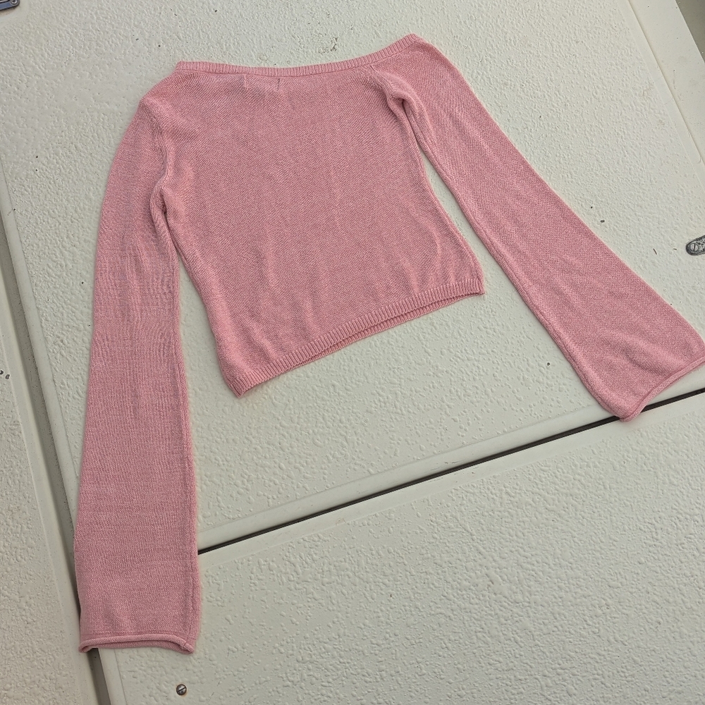 SER.O.YA | Alivia Knit Top Pale Blush Pink Size XL Retrofete Euro Chic Cropped - Picture 12 of 16